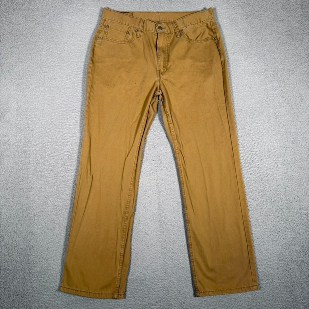 Levis Pants Mens 32x28 Brown 514 Straight Leg Chino Casual Workwear Preppy Logo